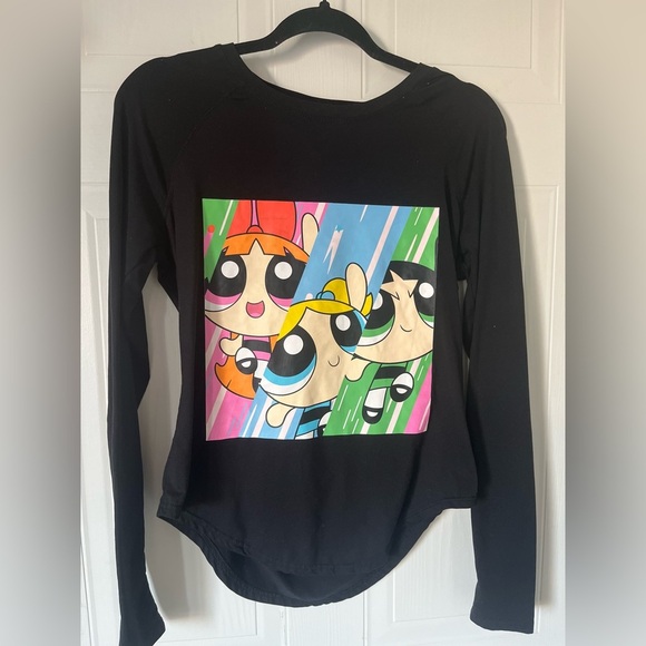 Power puff girls graphic black longsleeve shirt - Picture 1 of 8